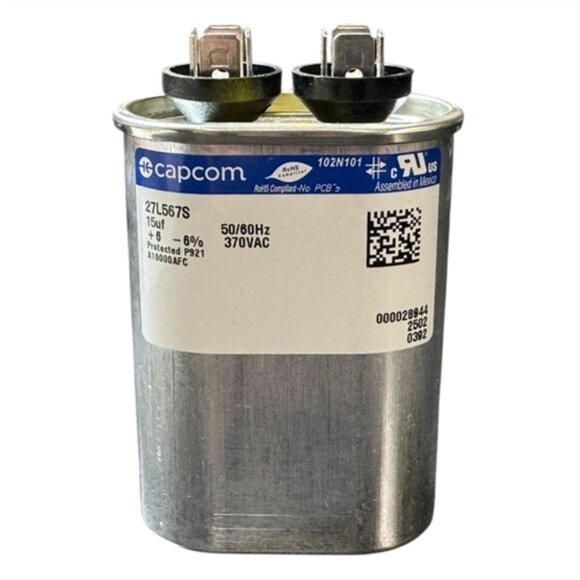 New Capcom Genteq 27L567 Motor Run Capacitor 15µf 370VAC - Picture 1 of 1
